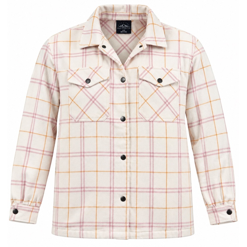 Pink Plaid Long Sleeve Snap Flannel Shacket Shirt jacket fall cozy grunge pastel